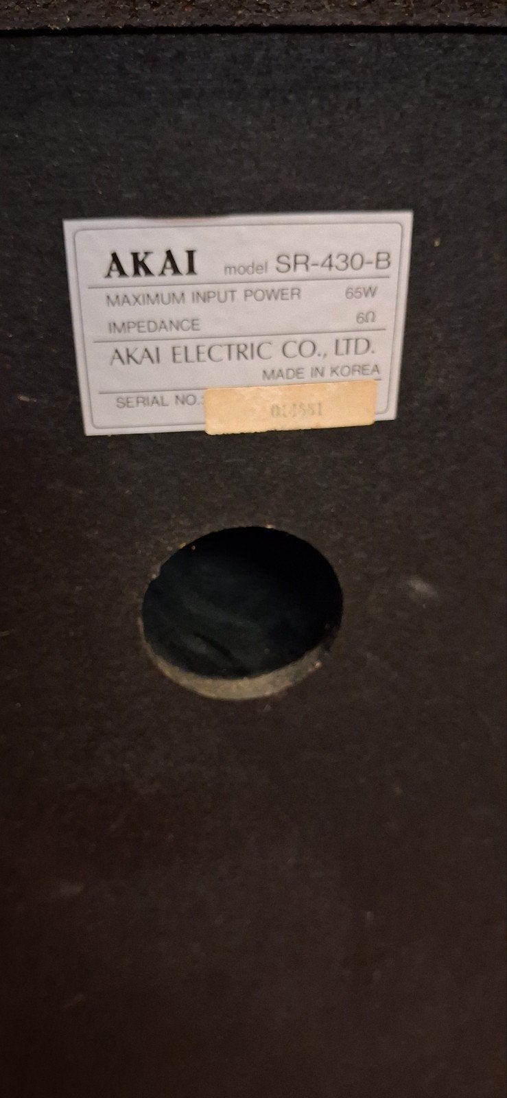 AKAI SR-430-B Vloerstaande Luidspreker - 65W, Overige merken, Vloerstaande luidspreker, Gebruikt, Ophalen of Verzenden