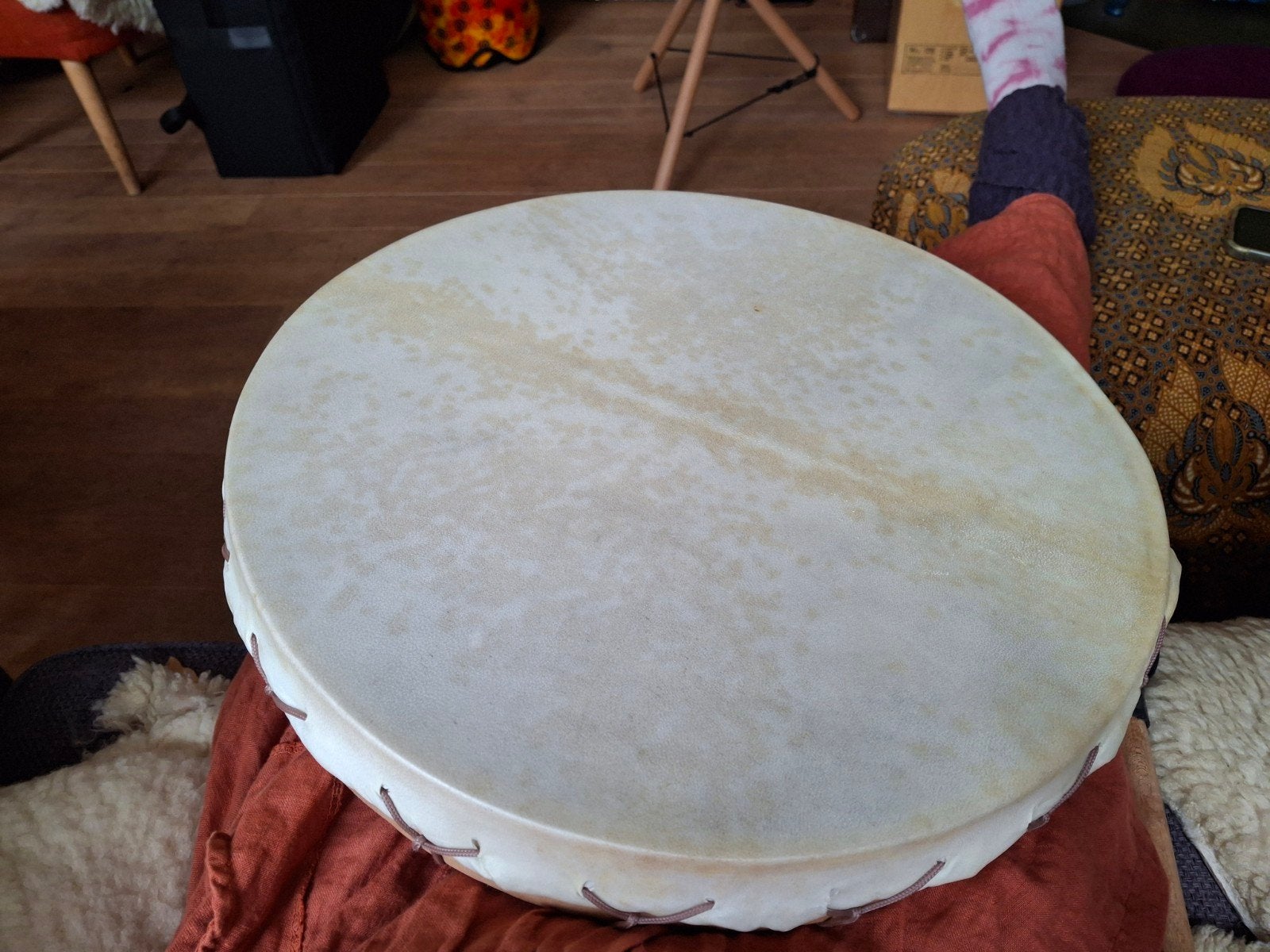Handgemaakte Sjamanendrum van geitenvel, Muziek en Instrumenten, Ophalen of Verzenden, Zo goed als nieuw, Overige merken