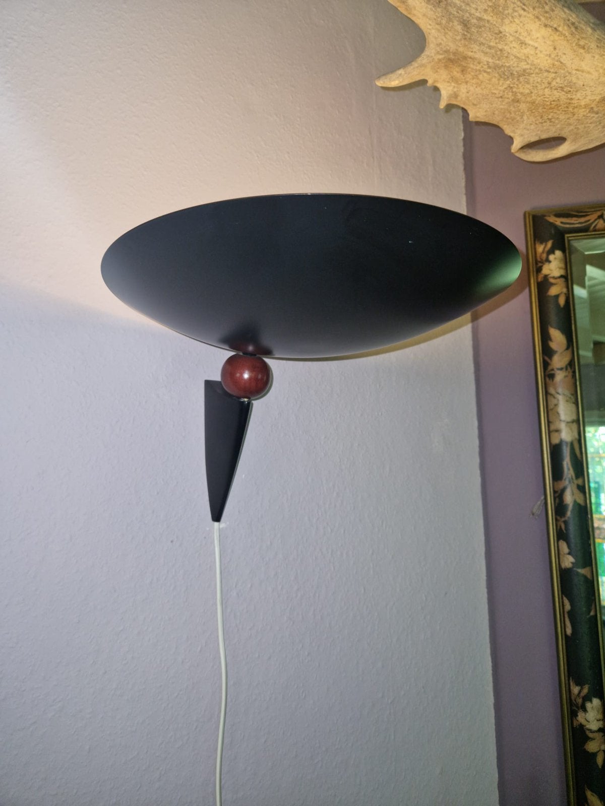 vintage Herda Memphis style wandlamp, Huis en Inrichting, Lampen | Wandlampen, Gebruikt, Zwart, Overige merken, Metaal
