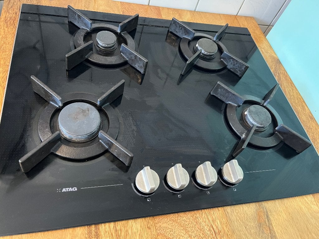 ATAG Luxe Gaskookplaat (64 cm) – Gas op glas met A+ branders, Ophalen, Gebruikt, Minder dan 85 cm, 60 cm of meer