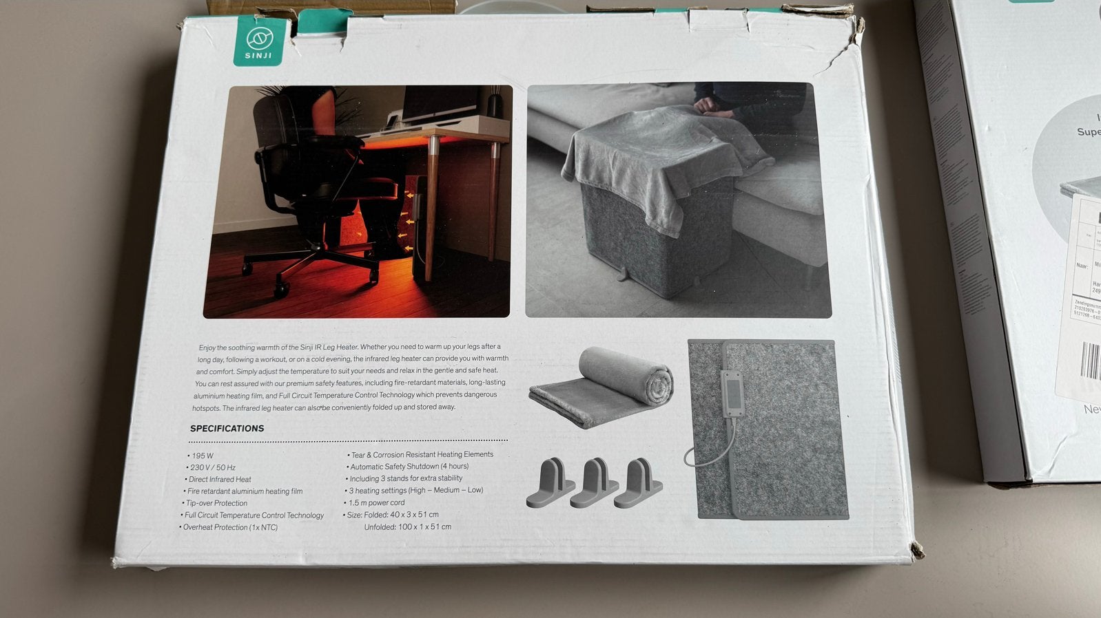 Sinji Infrarood Been verwarming Heater (2 stuks), Ophalen of Verzenden, Zo goed als nieuw