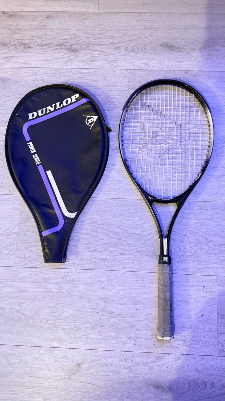 Dunlop Senior Power Plus Tennis Racket with case, L2, Gebruikt, Ophalen of Verzenden, Racket