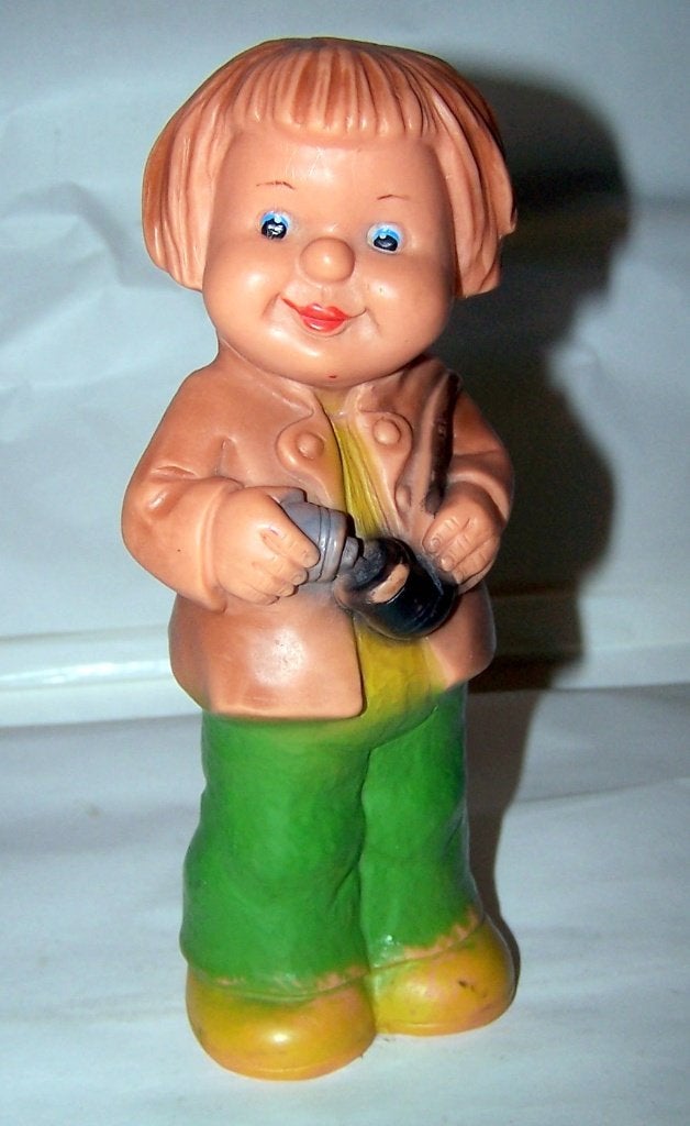 Vintage pieppop pijprokende man. Piep werkt. Zeldzaam. Izgs., Ophalen of Verzenden, Zo goed als nieuw