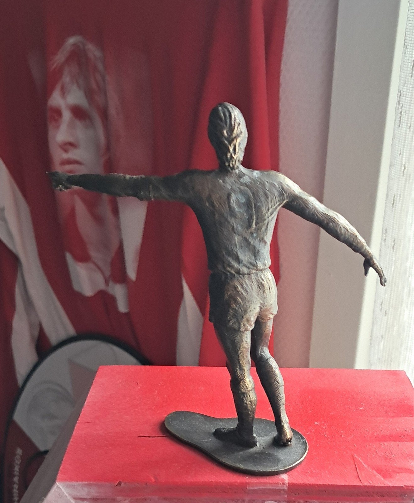 Vintage bronzen  beeldje van Johan Cruijff., Ophalen of Verzenden, Ajax, Shirt
