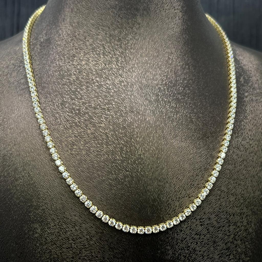 14 karaat gouden collier ketting tennis schakel, Sieraden, Tassen en Uiterlijk, Kettingen, Ophalen of Verzenden, Nieuw, Goud