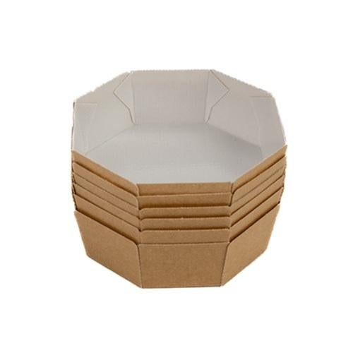 Bakvorm Karton Achthoek Bruin 13x13x4,5cm 300 stuks, Ophalen, Nieuw