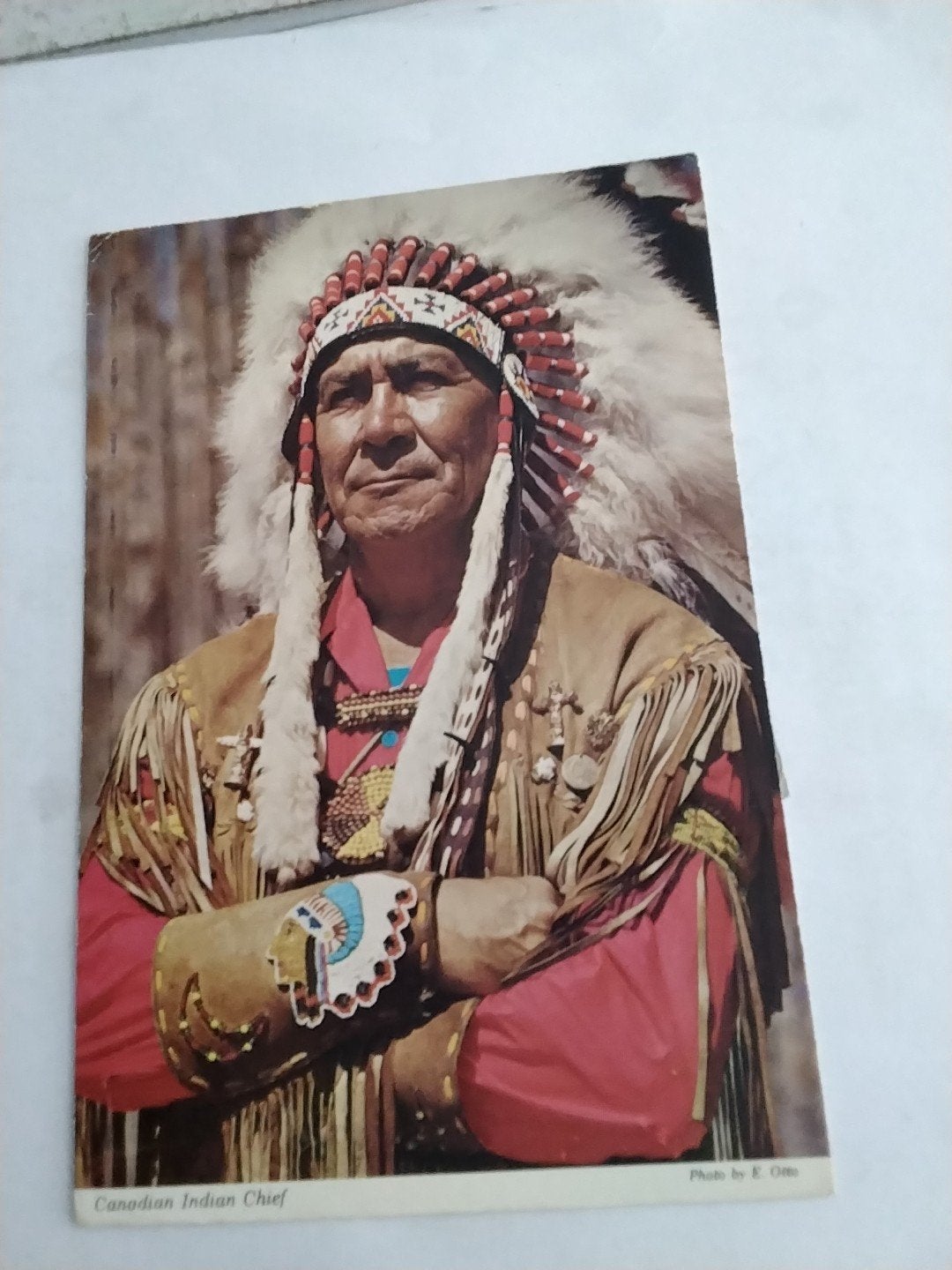 Oude Canadese Indianen Chief Ansichtkaart - Gelopen, Ophalen of Verzenden, 1960 tot 1980, Gelopen