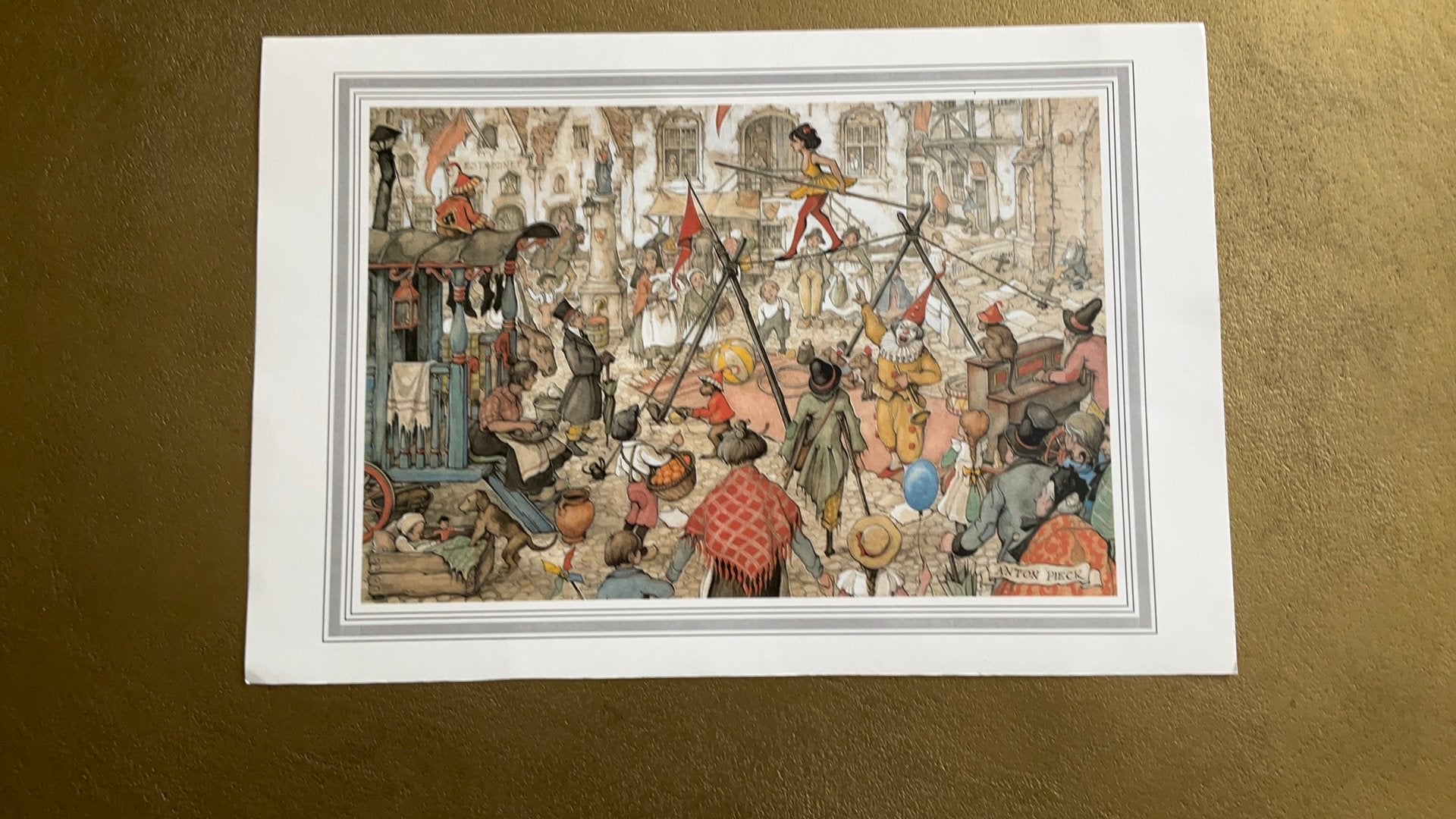 reproduktie prent anton pieck, Ophalen of Verzenden, 1980 tot heden, Zo goed als nieuw, Overige onderwerpen