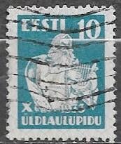 ESTLAND 10 S zegel Oude Etse zanggod Vanemuine 1933, Verzenden, Overige landen, Gestempeld