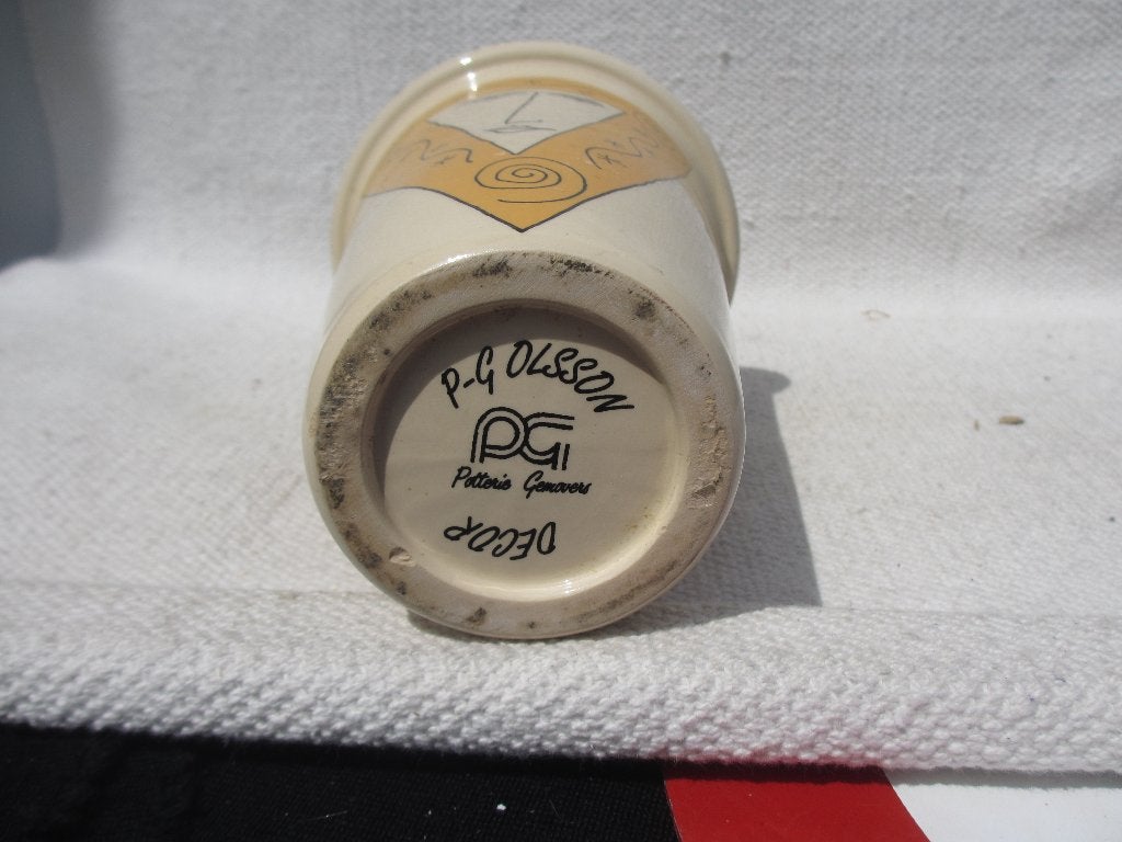 Design vazen Vila Pottery/Velsen/ Eng-Lys Denmark/PG Olsson, Gebruikt, Overige kleuren, 30 cm, Ophalen of Verzenden