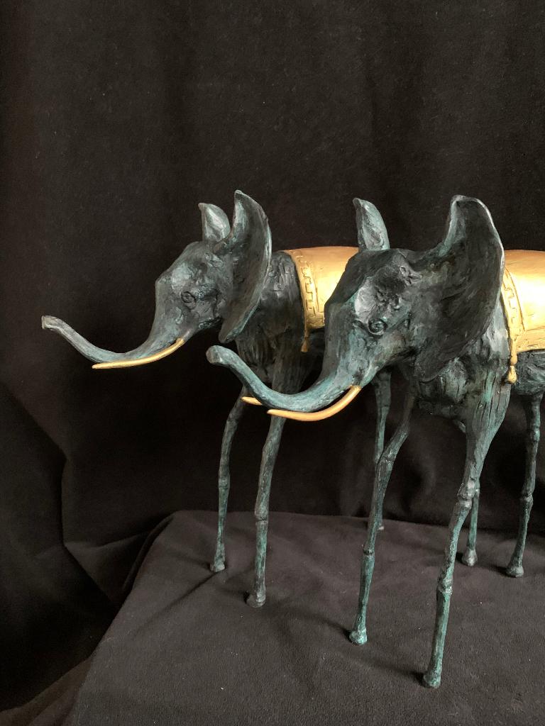 Olifant-Olifanten , Dali, brons, Ophalen of Verzenden, Gemerkt, Brons, Beeld
