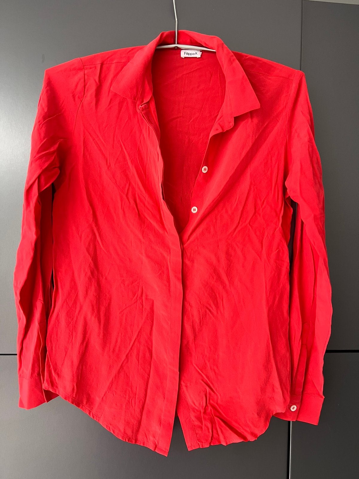 FILIPPA K ORANJE 100% PUUR ZIJDE BLOUSE OVERHEMD MAAT S, Ophalen of Verzenden, Zo goed als nieuw, Maat 36 (S), Oranje