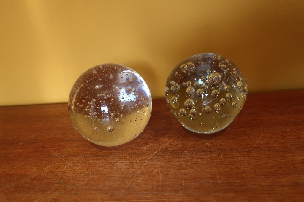 element bollen Presse-papier (2) - Glas, Ophalen of Verzenden