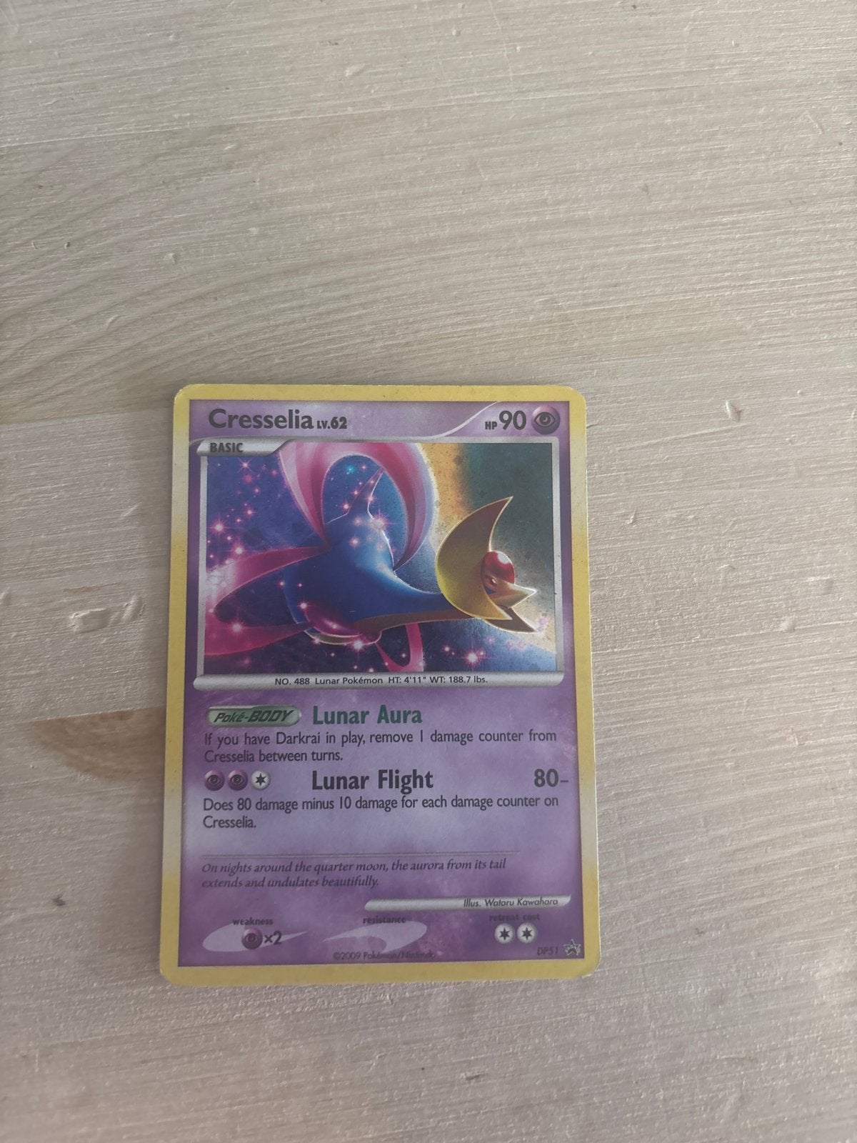 Cresselia Lv.62 Pokémon Kaart - Lunar Aura & Flight, Ophalen of Verzenden, Gebruikt, Losse kaart
