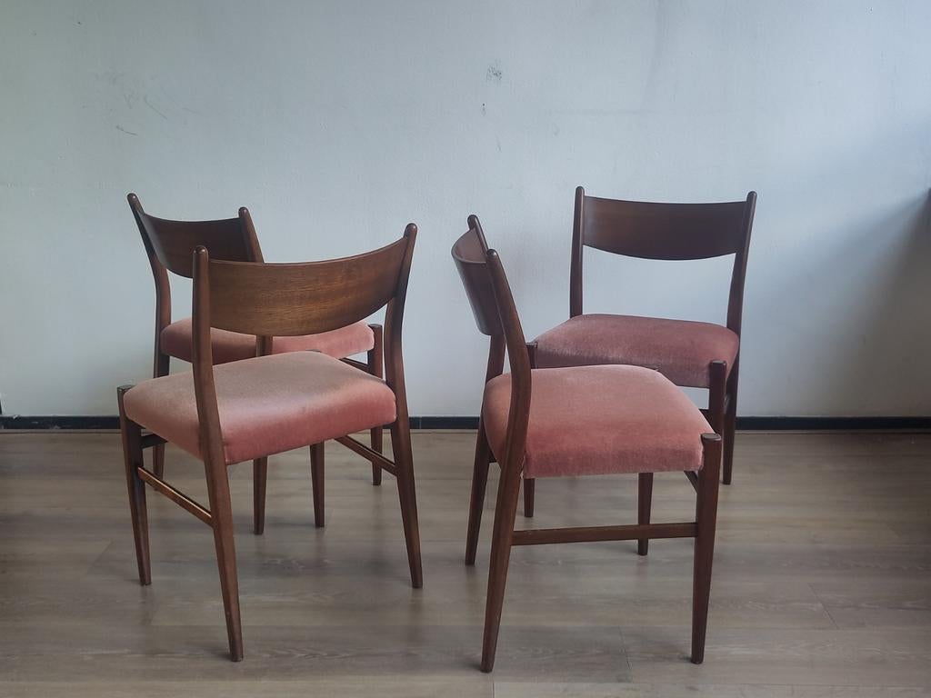 4x stoel Pastoe SA10 eetkamerstoel Cees Braakman teak hout, Ophalen, Gebruikt, Bruin, .
