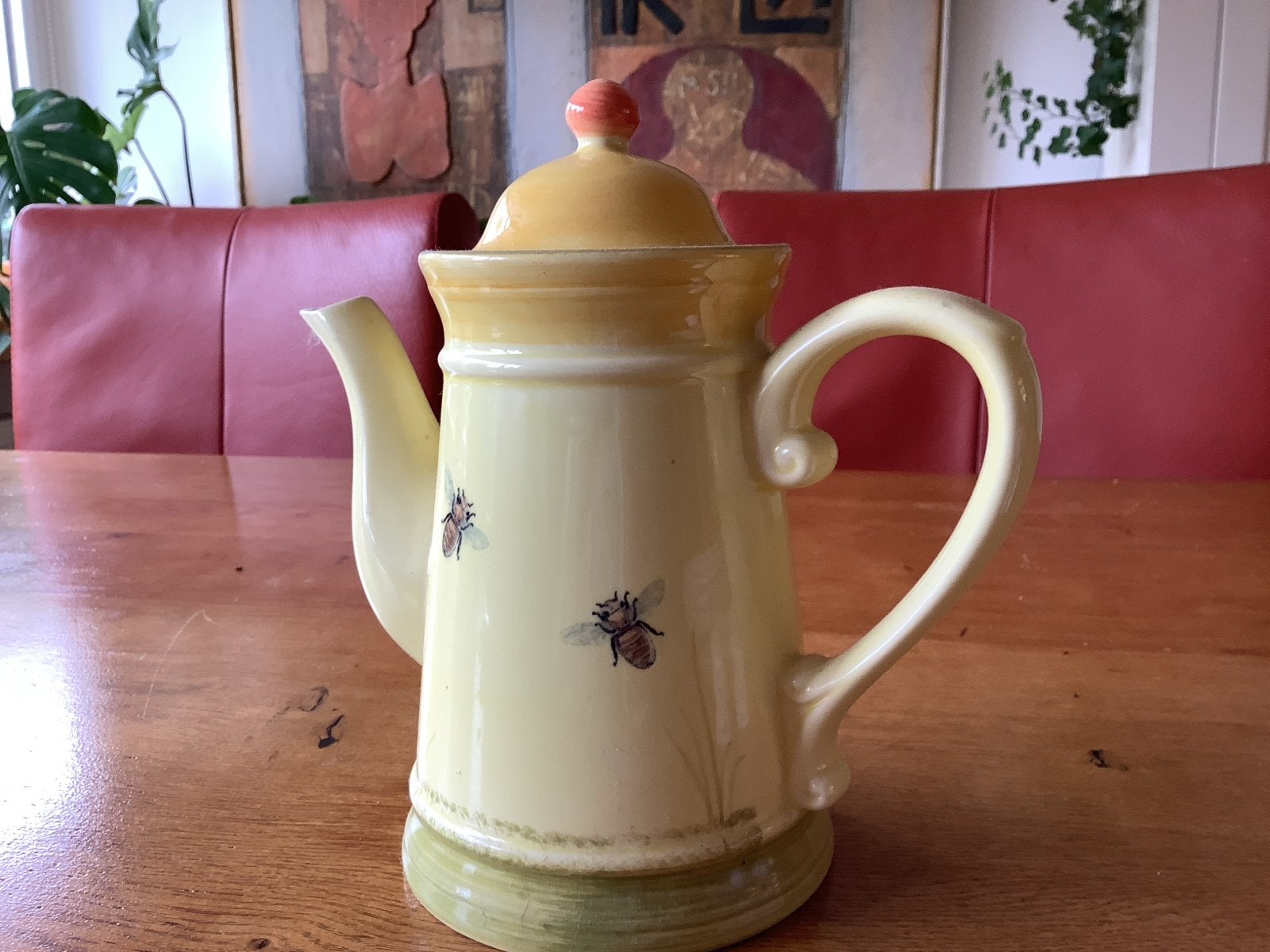 Koffiepot Bijenland Zeller - Gele Keramische Pot met Bijen, Gebruikt, Geel, Steen/keramiek, Overige merken