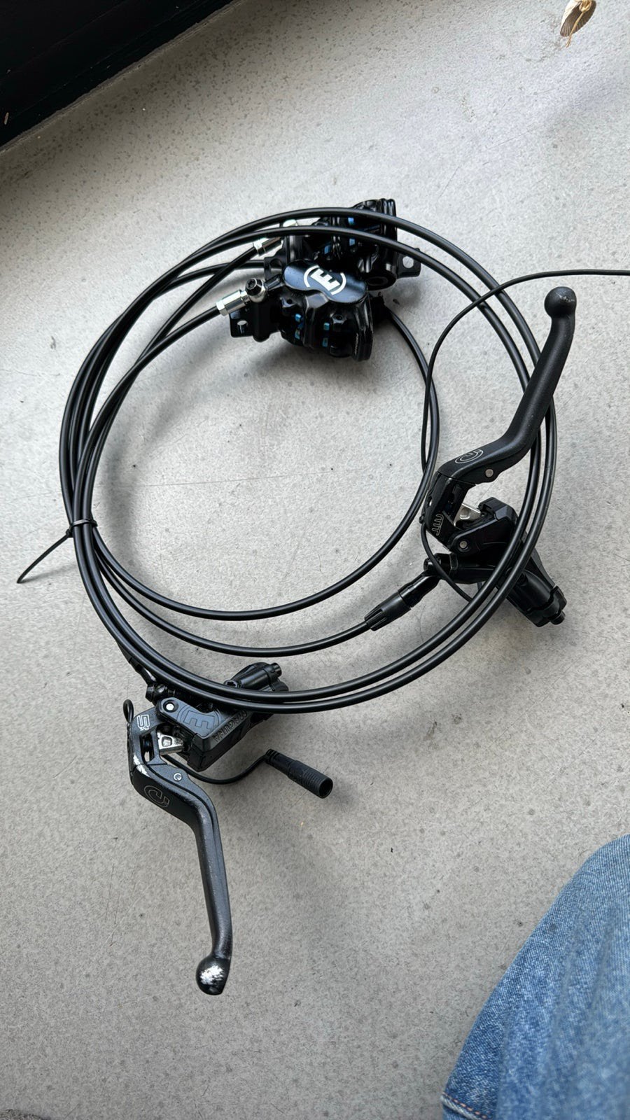 Magura MT5e schijfremset met remhendels, Elektrische fiets, Remmen, Gebruikt, Ophalen of Verzenden