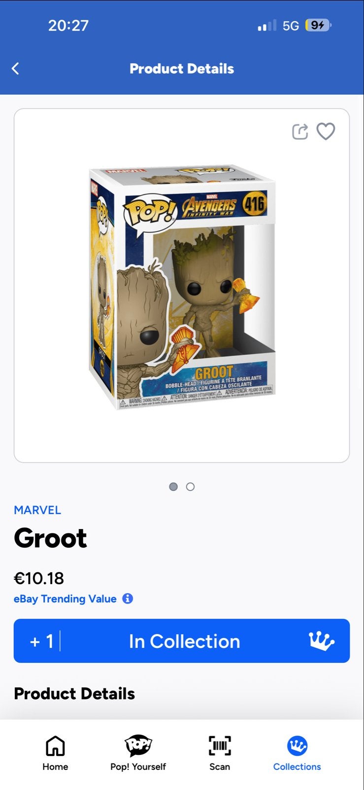 Funko Pop! Groot #416 - Avengers Infinity War, Ophalen of Verzenden, Nieuw