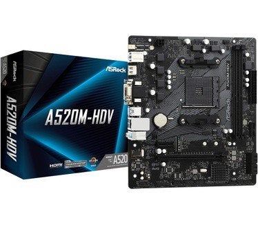 ASRock A520M-HDV Moederbord - AM4, DDR4, 64GB, Budget, Computers en Software, Moederborden, DDR4, AM4, Ophalen of Verzenden, Zo goed als nieuw