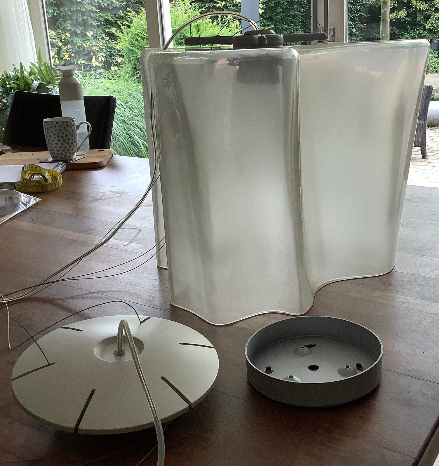 Prachtige Artemide Logico design hanglamp, Ophalen, Zo goed als nieuw, Glas, Minder dan 50 cm