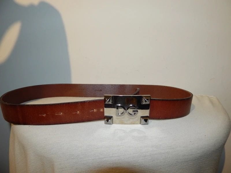 Dolce & Gabbana eerstelijns riem bruin zilver merk gesp
