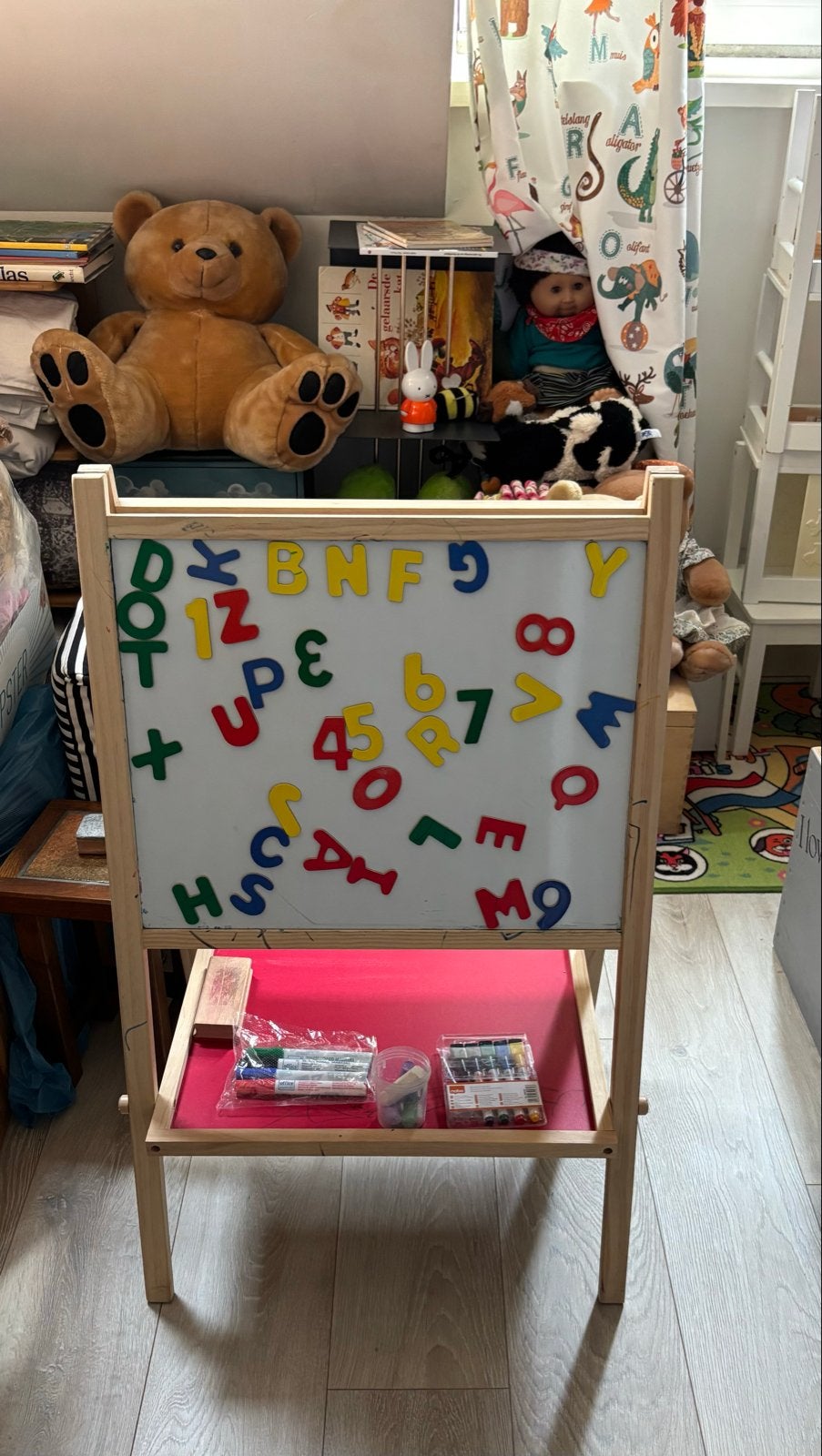 Inklapbaar magneet- en krijtbord voor kinderen, Ophalen, Gebruikt, Knutselen