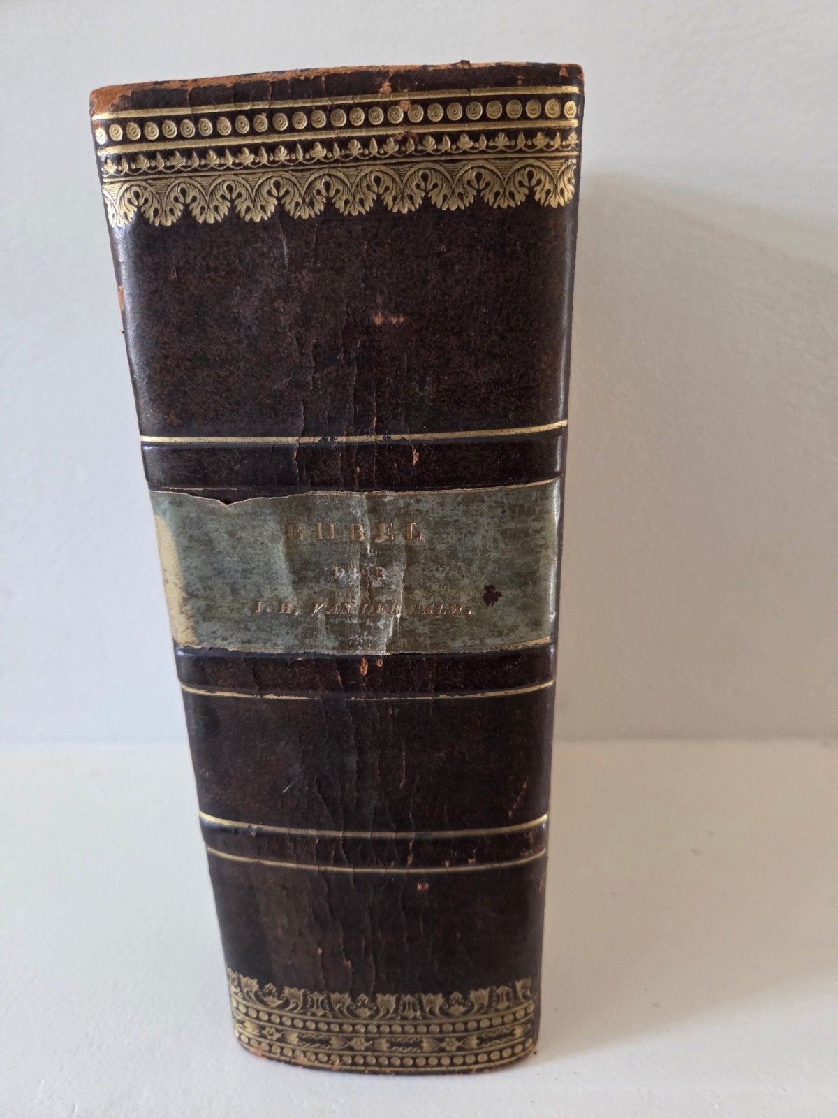 antieke bijbel j.h. van der palm mooie kaft, Antiek en Kunst, Ophalen
