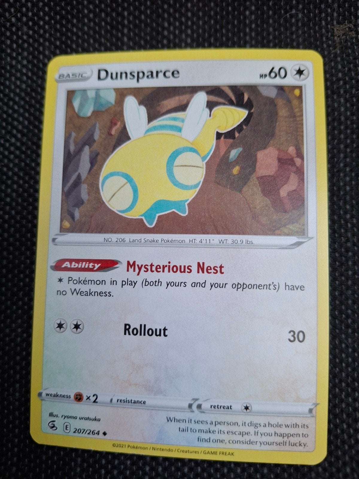 Pokémon kaart Dunsparce 207/264, Ophalen of Verzenden, Gebruikt, Losse kaart