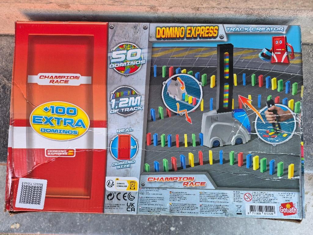 Domino Express Track Creator + 400 domino-baan creato, Ophalen, Goliath, Zo goed als nieuw, Een of twee spelers