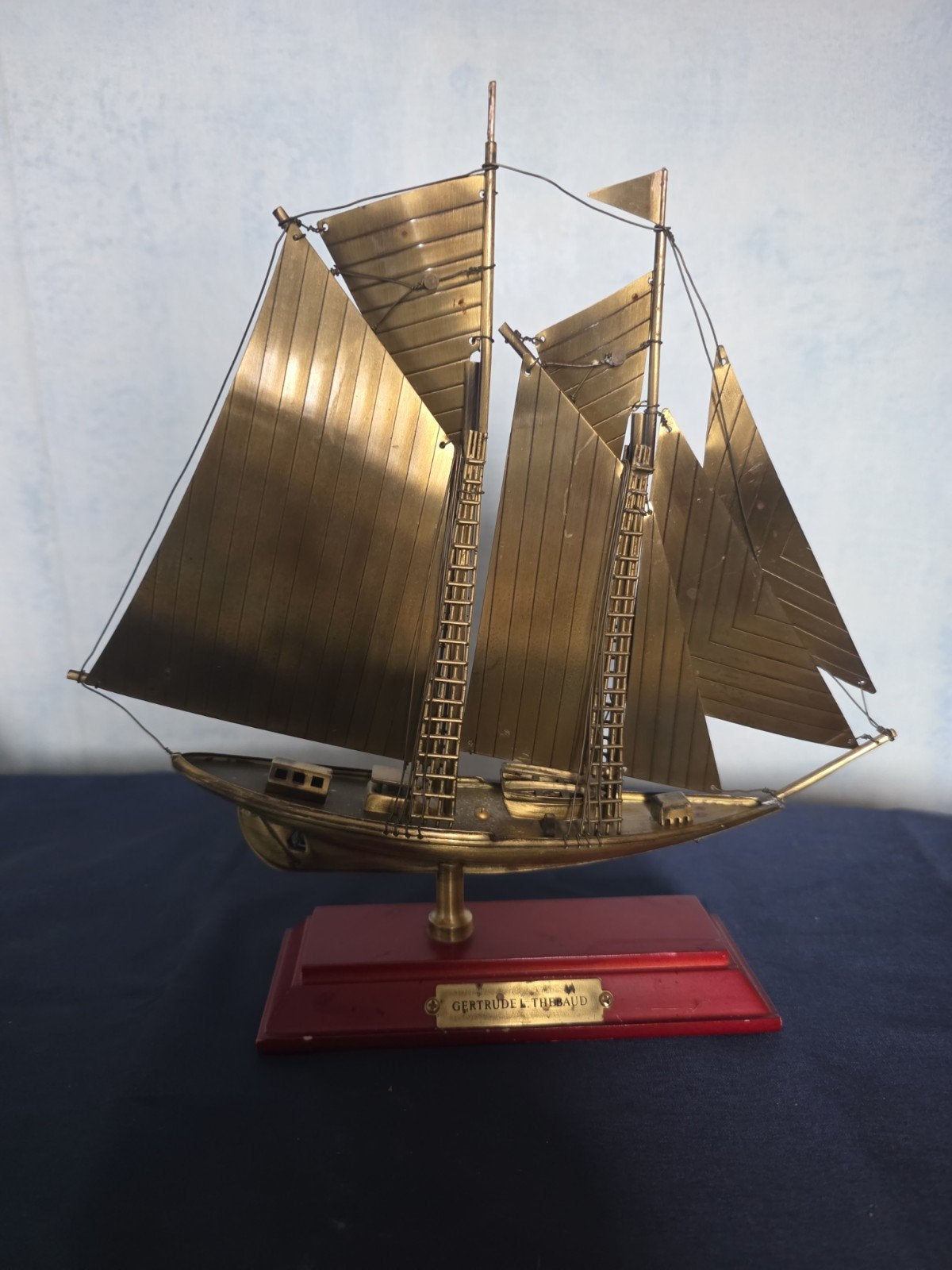 Messing Schaalmodel Zeilboot 'Gertrude L. Thebaud', Ophalen of Verzenden, Gebruikt, Zeilboot, Schaalmodel