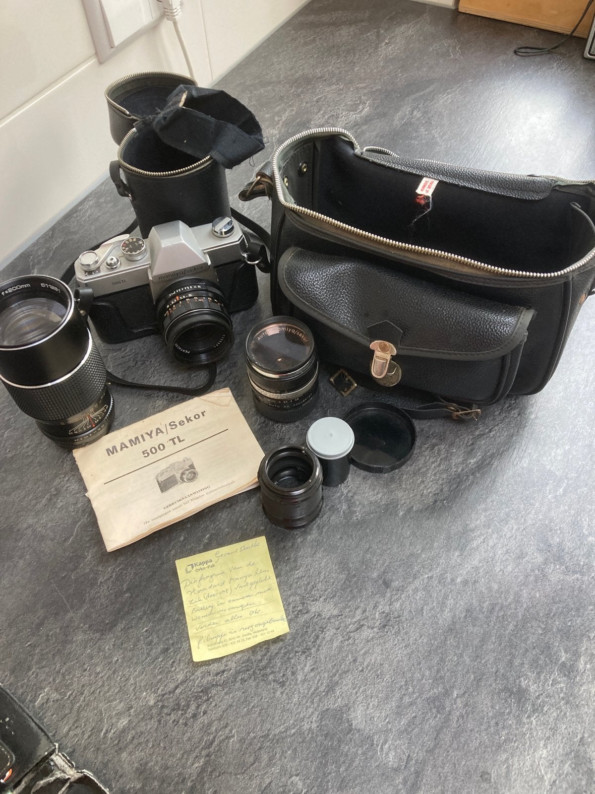 Mamiya/Sekor 500 TL Spiegelreflexcamera met accessoires, Ophalen of Verzenden, Gebruikt, Spiegelreflex, Overige Merken