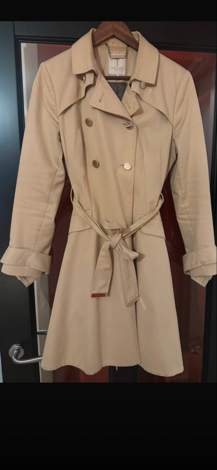 Ted Baker Trenchcoat Beige Maat 38/40 (M), Ophalen of Verzenden, Zo goed als nieuw, Maat 38/40 (M), Beige