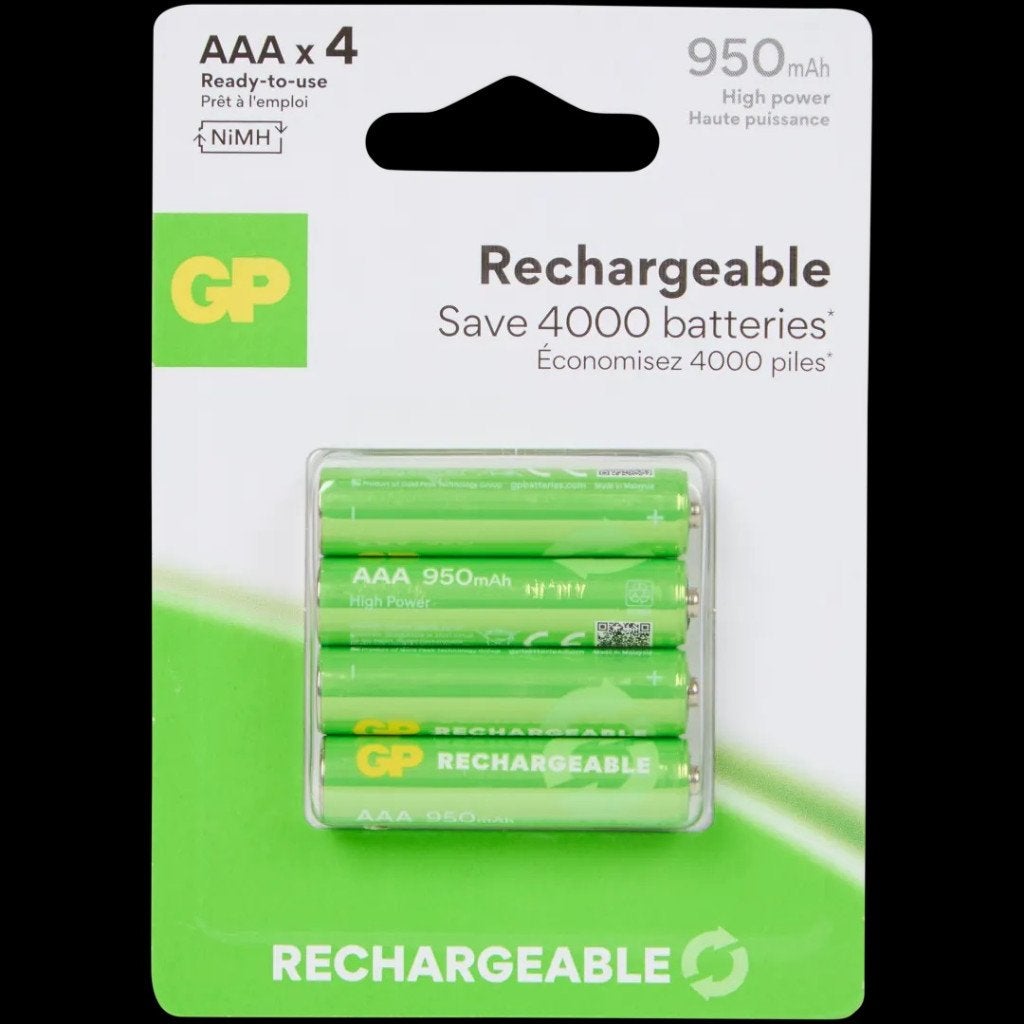 GP oplaadbare batterijen AAA 4 stuks 950 mAh, Audio, Tv en Foto, Accu's en Batterijen, Ophalen, Nieuw, Oplaadbaar