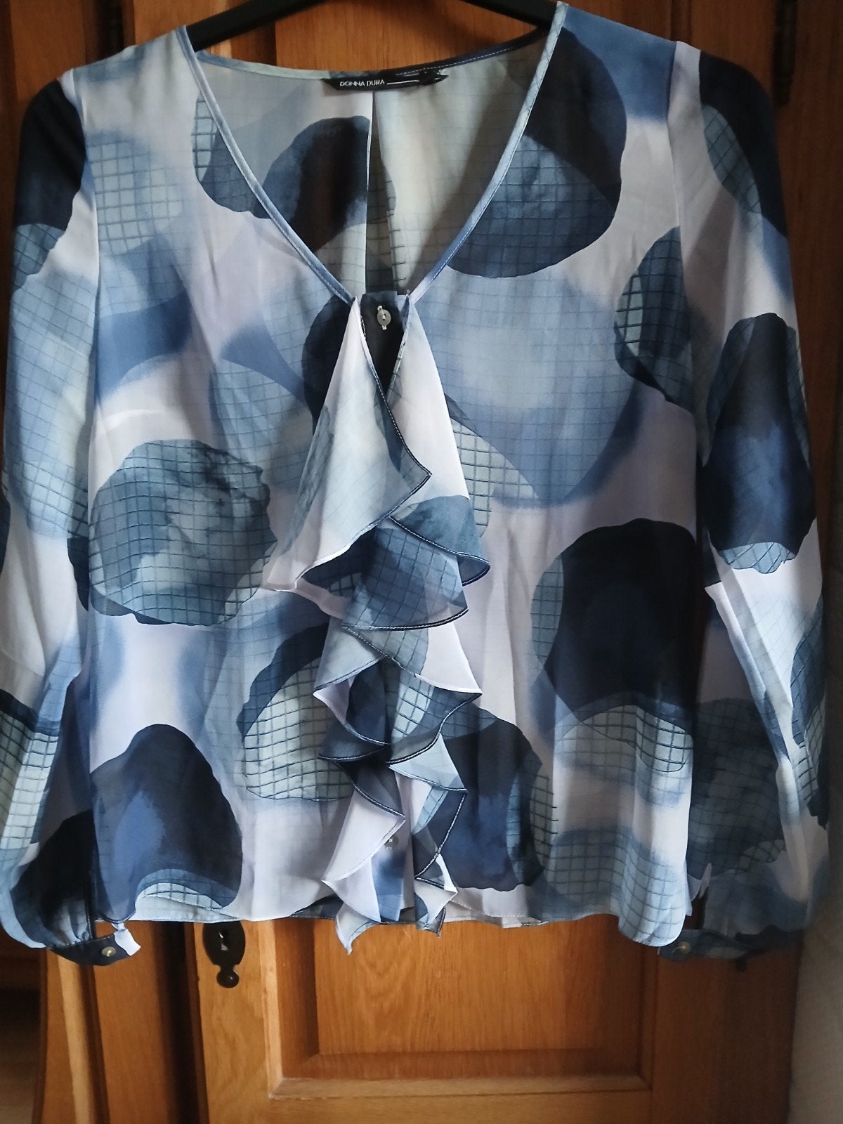 Prachtige blouse/top van Donna Dura in maat 36., Ophalen, Blauw, Donna Dura, Zo goed als nieuw