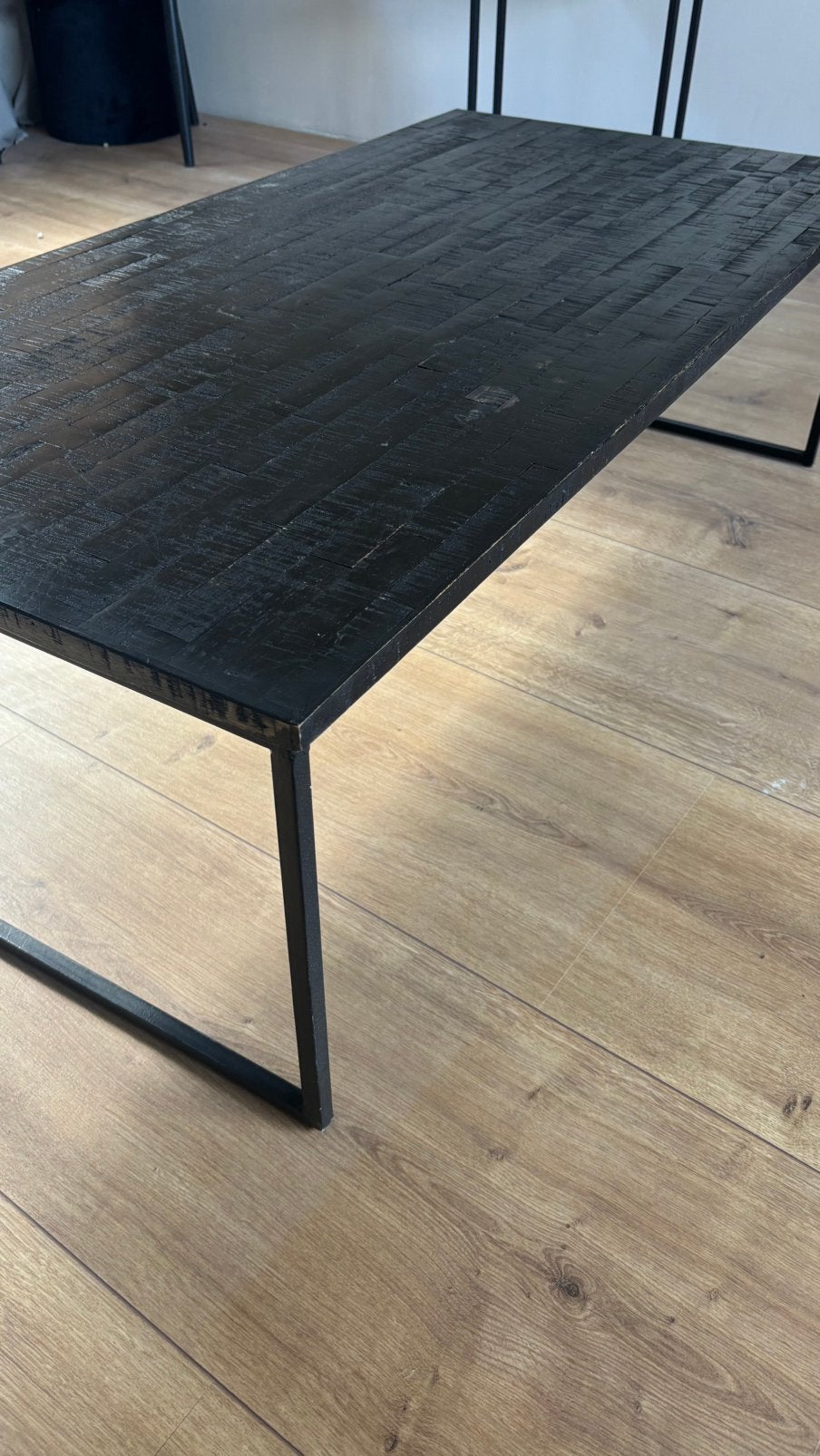 Design salontafel met bijpassende bijzettafel, Huis en Inrichting, Tafels | Salontafels, Ophalen, 100 tot 150 cm, Eikenhout, 50 tot 100 cm