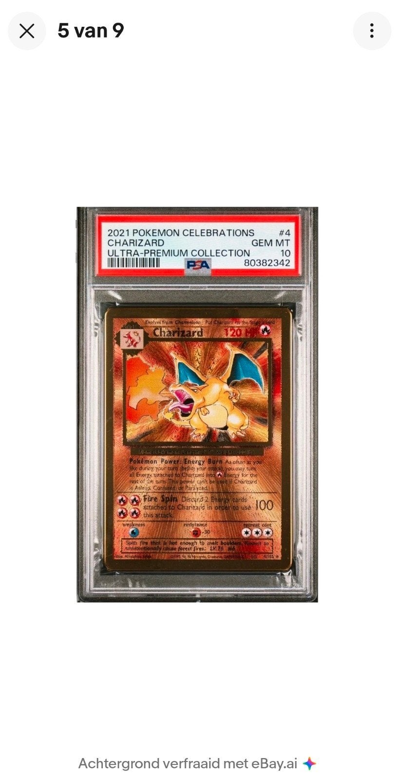 GEZOCHT: Gold Metal Charizard PSA 10, Ophalen, Zo goed als nieuw