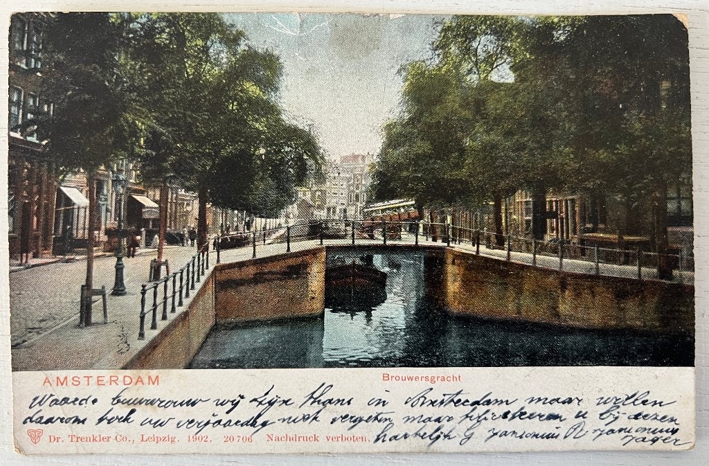 Oude Ansichtkaart - Amsterdam - Brouwersgracht, Ophalen of Verzenden, Voor 1920, Gelopen, Noord-Holland