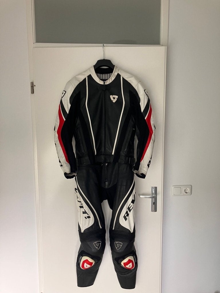 REV’IT! leren combi motorpak (maat 46) – topstaat, Motoren, Ophalen, REV'IT!, Tweedehands, Heren