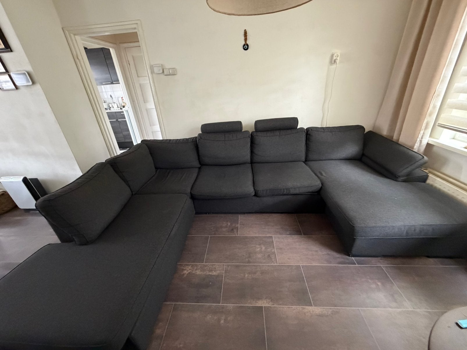 Henders & Hazel U-bank – Antraciet – 325 x 220 cm, Ophalen, Gebruikt, Stof