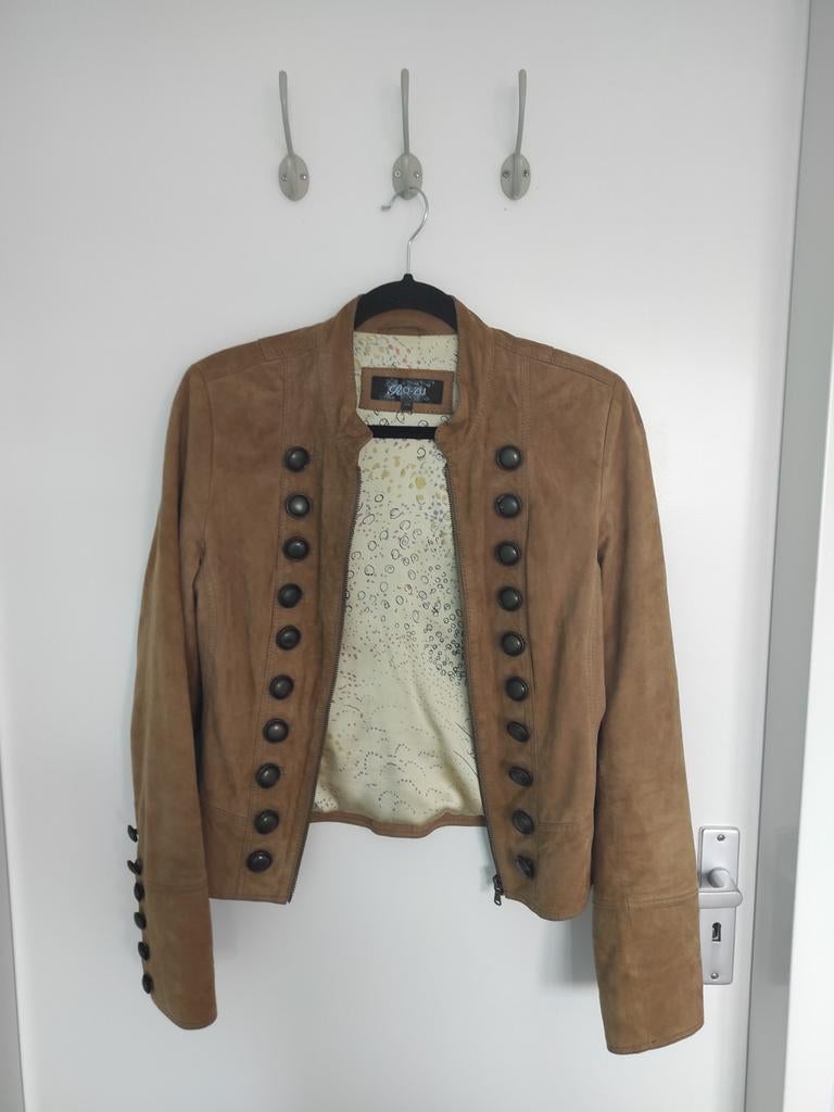 Leren jasje Rozu maat 38, Kleding | Dames, Maat 38/40 (M), Beige, Ophalen of Verzenden, Jasje