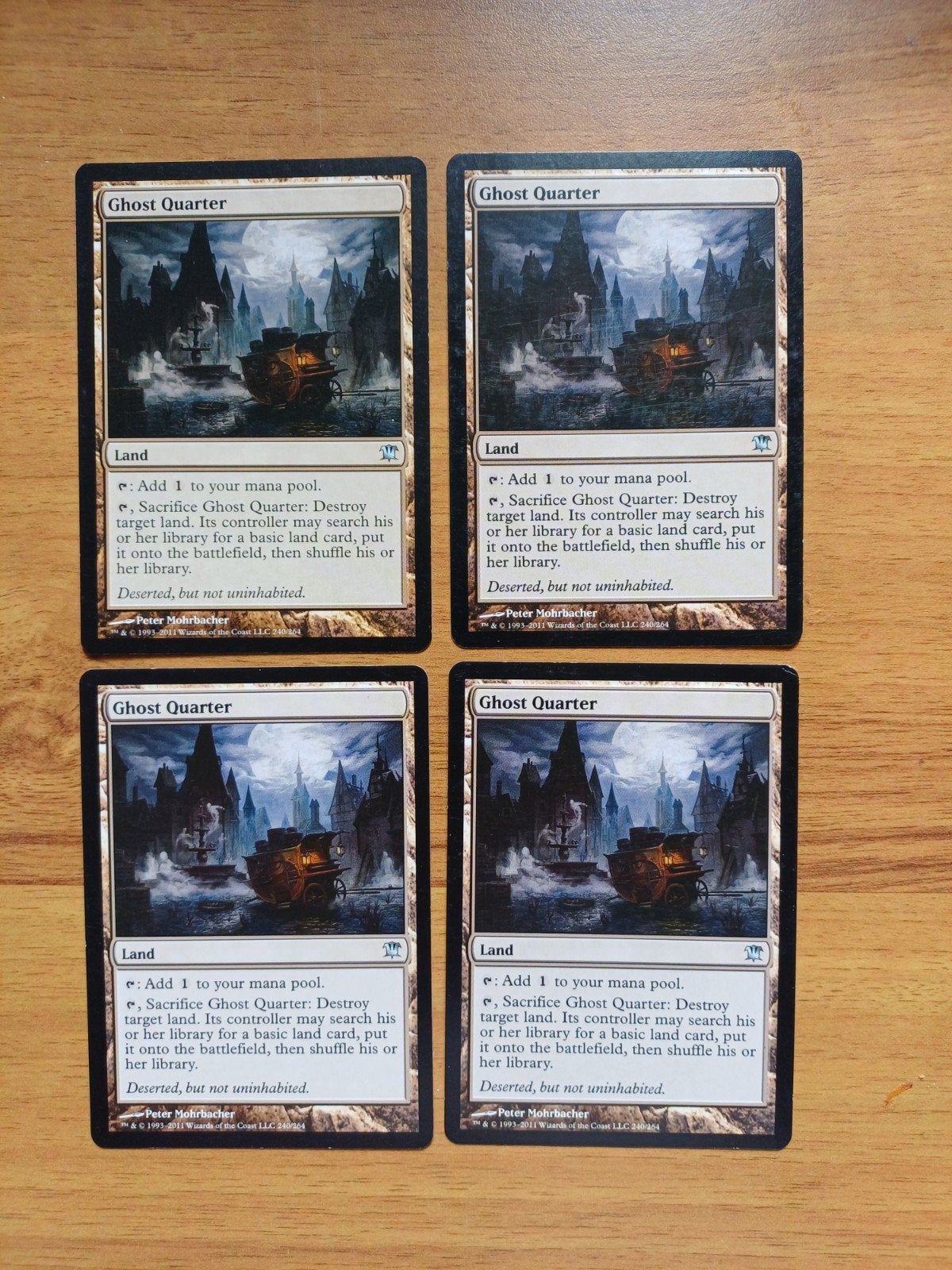 Magic the Gathering: Ghost Quarter (4 stuks), Ophalen of Verzenden, Gebruikt, Meerdere kaarten