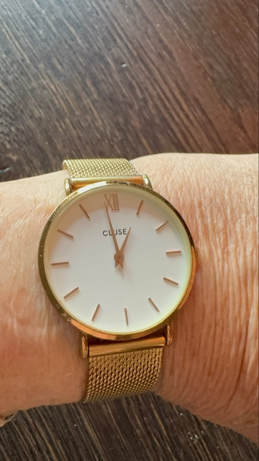 Cluse horloge goudkleurig - z.g.a.n. (nieuwe batterij nodig), Overige merken, Staal, Polshorloge, Ophalen of Verzenden