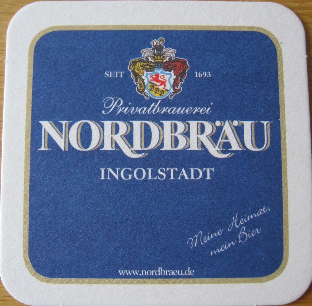 bierviltje van Privatbrauerei Nordbrau - Ingolstadt, Verzamelen, Biermerken, Ophalen of Verzenden, Zo goed als nieuw, Viltje(s)
