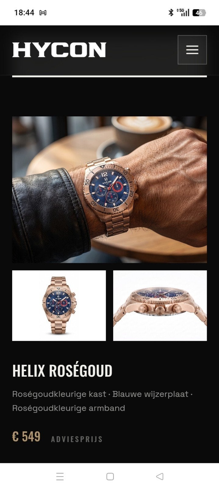 Hycon Helix Roségoud Herenhorloge, Overige merken, Overige materialen, Polshorloge, Overige materialen
