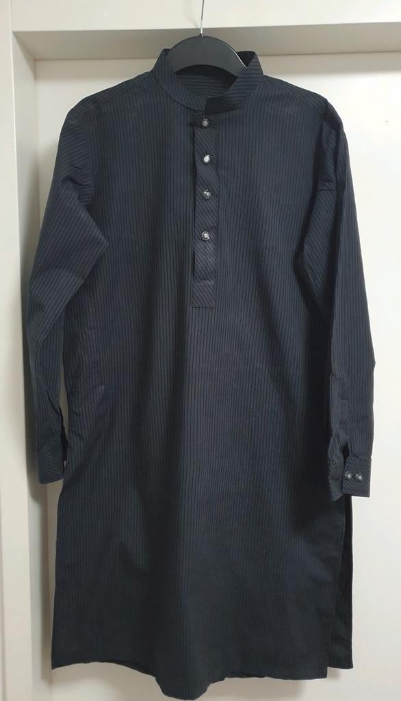 Zwarte Indiase Hindoestaanse Punjabi Kurta Kameez Maat M, Kleding | Heren, Overige Herenkleding, Zo goed als nieuw, Ophalen of Verzenden