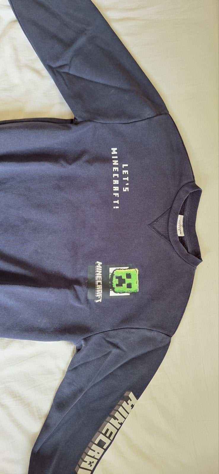 Minecraft trui maat 140 - Donkerblauw, Kinderen en Baby's, Kinderkleding | Overige, Gebruikt, Jongen of Meisje, Ophalen