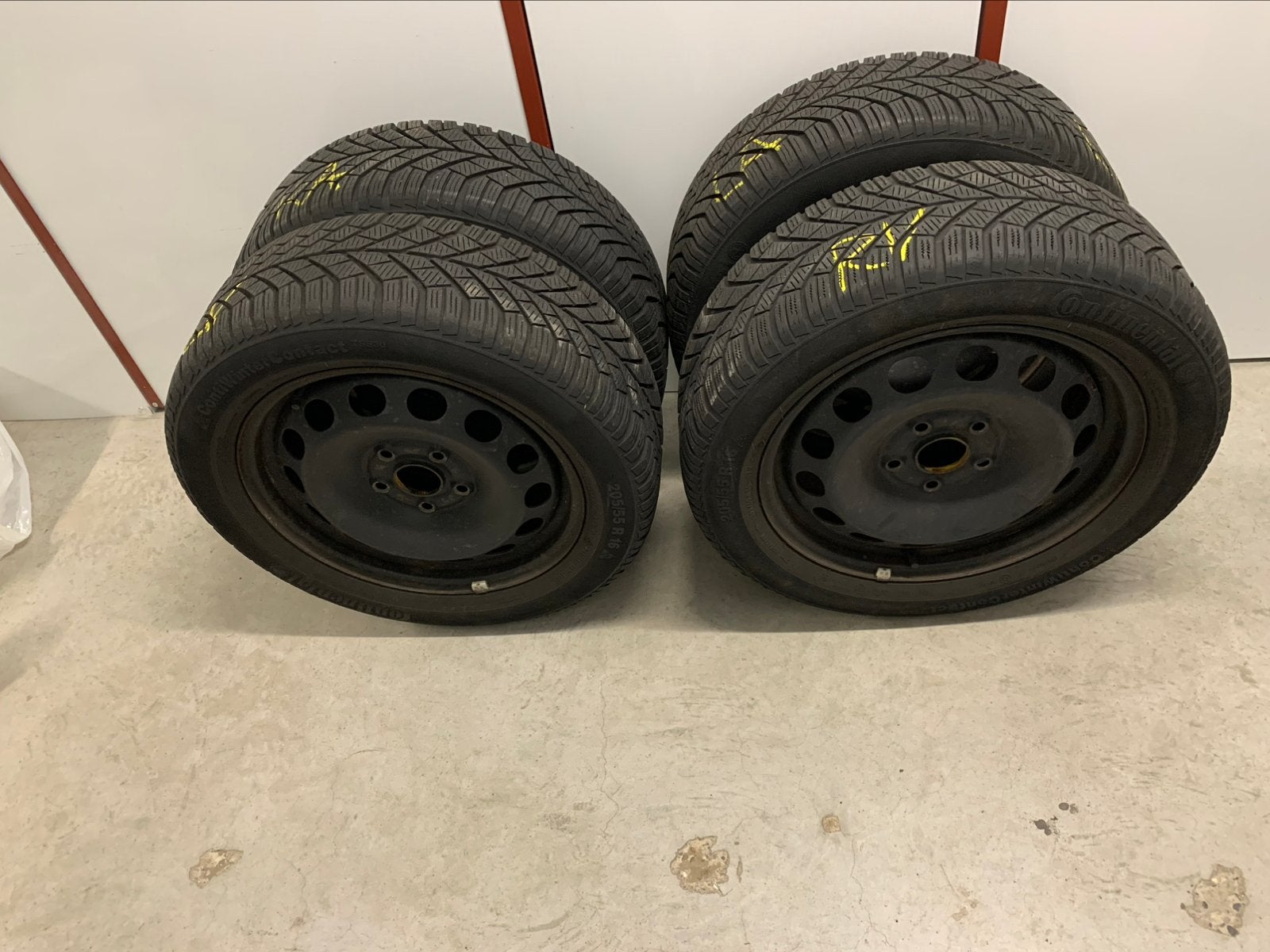 Continental winterbanden 205/55 R 16  91 H, Auto-onderdelen, Ophalen, Gebruikt, 16 inch, Banden en Velgen