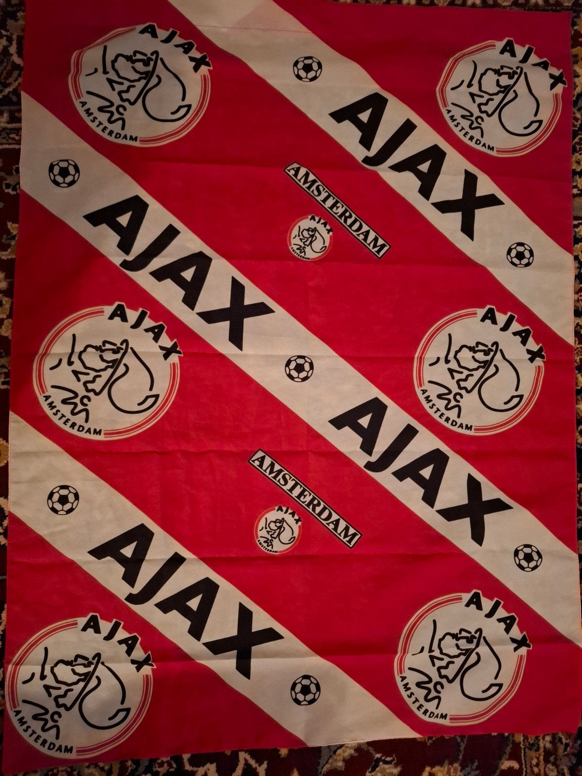 AJAX Vlag - 1 bij 0,75 meter, Maat XS of kleiner, Verzenden, Gebruikt, Clubaccessoires