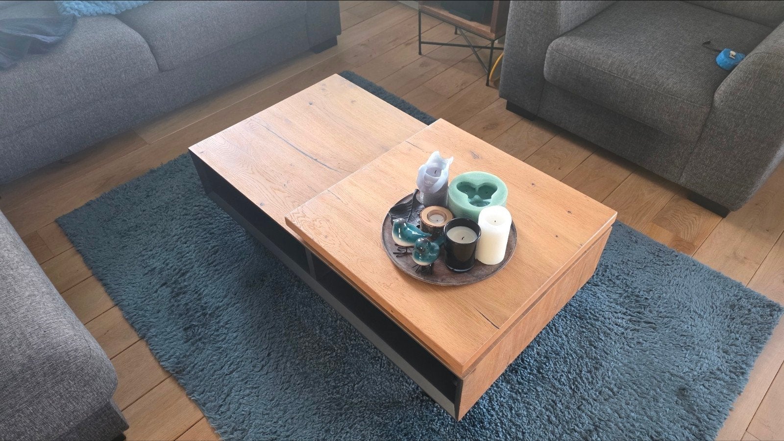 Salontafel Happy at Home (Henders en Hazel) 60x110 cm, Huis en Inrichting, Tafels | Salontafels, Ophalen, 100 tot 150 cm, 50 tot 100 cm