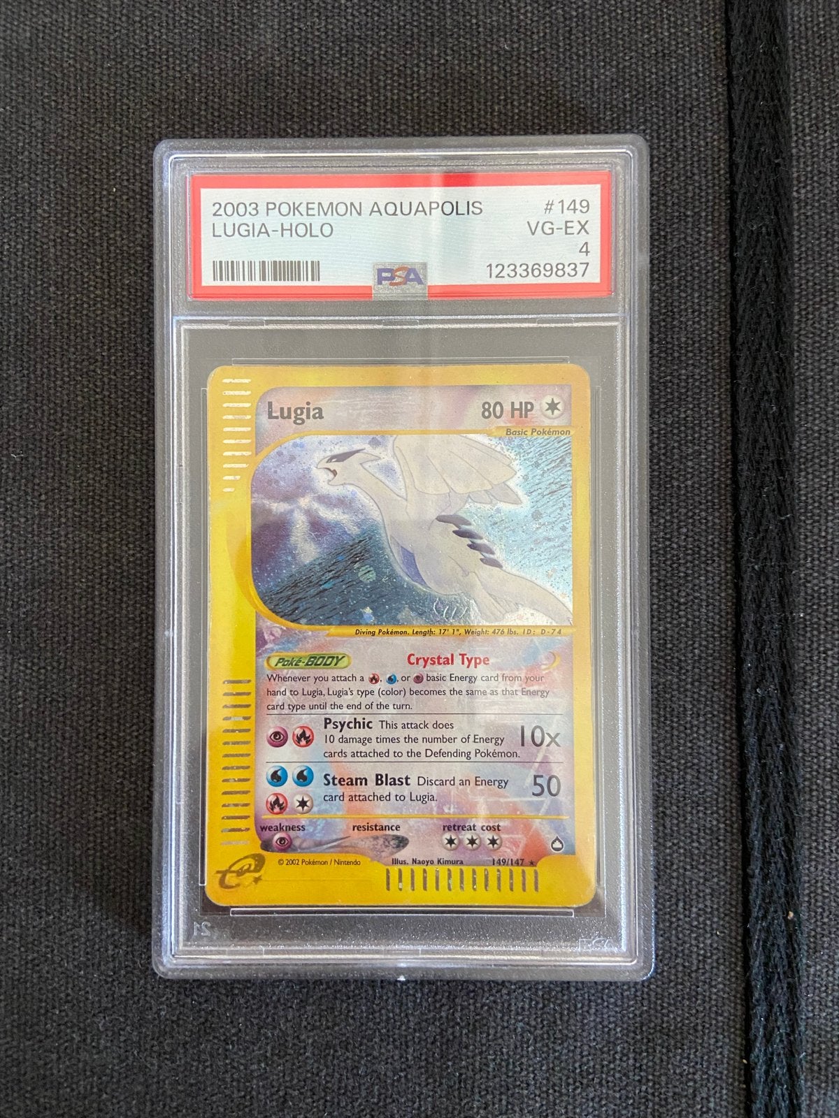 Lugia aquapolis crystal holo psa 4, Ophalen of Verzenden, Gebruikt, Losse kaart, Foil